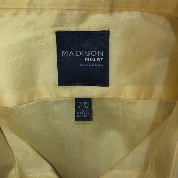 Madison Slim Fit yellow dress shirt - Picture 3 of 3
